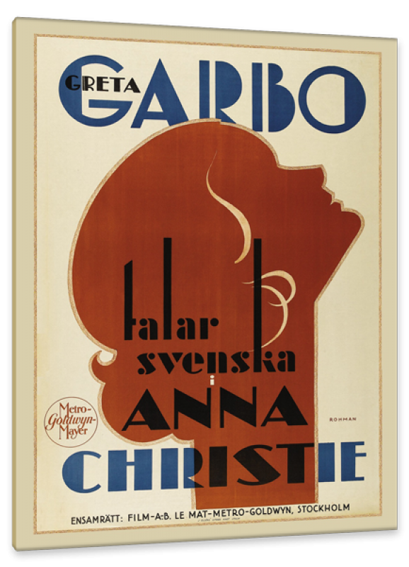 Vintage Style Movie Poster, Staring Greta Garbo
