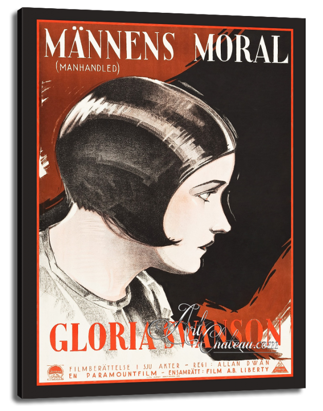 Vintage Movie Poster, Starring Gloria Swanson in Manhandled
