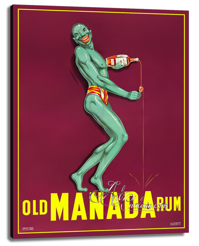 Vintage Style French Poster, Old Manada Rum