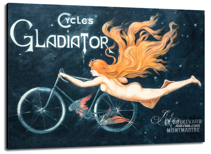 Vintage Style French Poster, Cycles Gladiator, Art Chateau