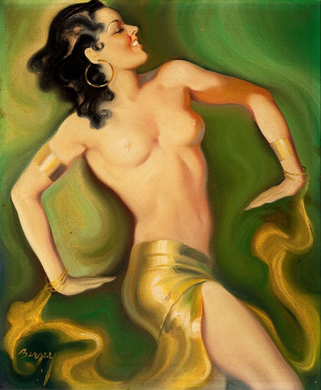 Exotic Pin Up with Bracelets, c.1936, Oil on Canvas