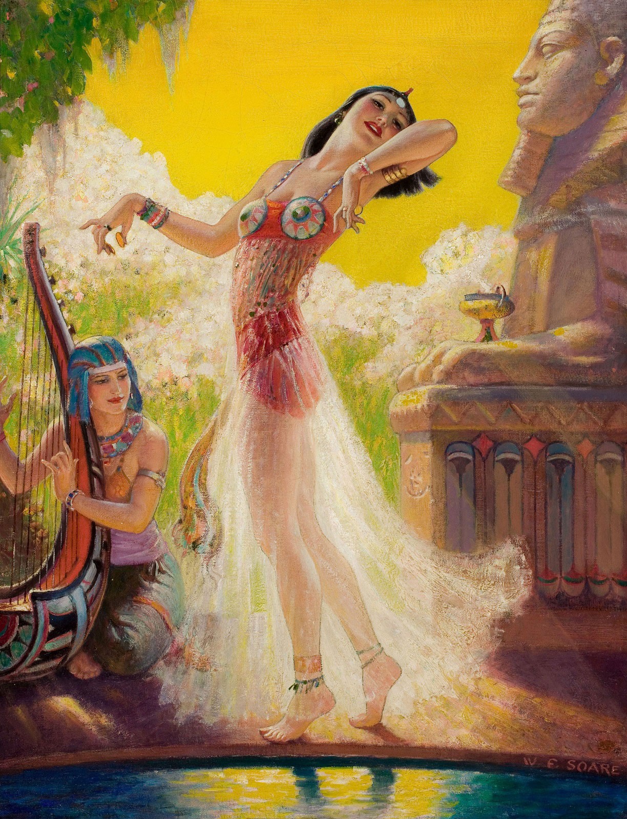 Egyptian Dancer, c.1928, Oil on Board