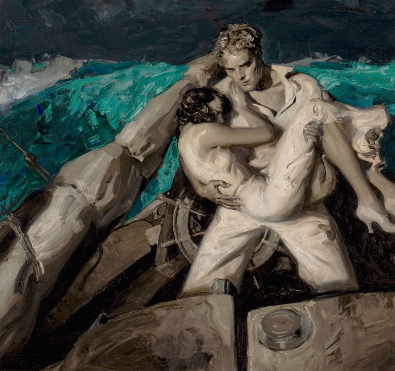 Couple at Sea, Cosmopolitan Magazine Story, c.1931, Oil on Canvas