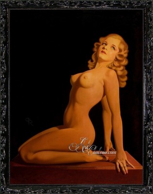 The Golden Nude, Mixed-Media Painting from Art Chateau 