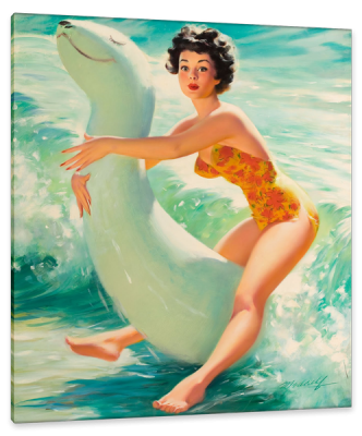 Riding a Water Toy, c.1949, Oil on Canvas