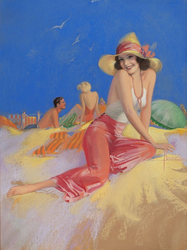 Bathing Beauty, c.1935, Pastel on Board