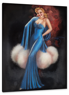 Pin-Up in Blue, c.1938, Pastel on Canvas