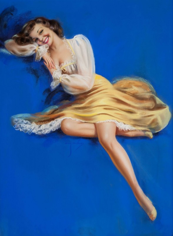 Beauty in Yellow, c.1938, Pastel on Canvas