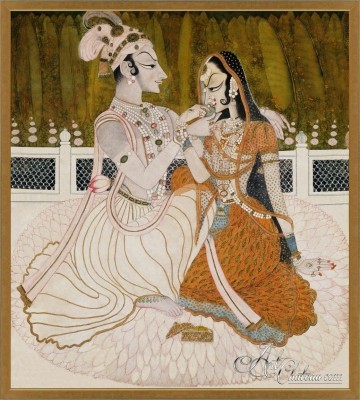 Krishna with His Beloved Radha, after Nihal Chand 