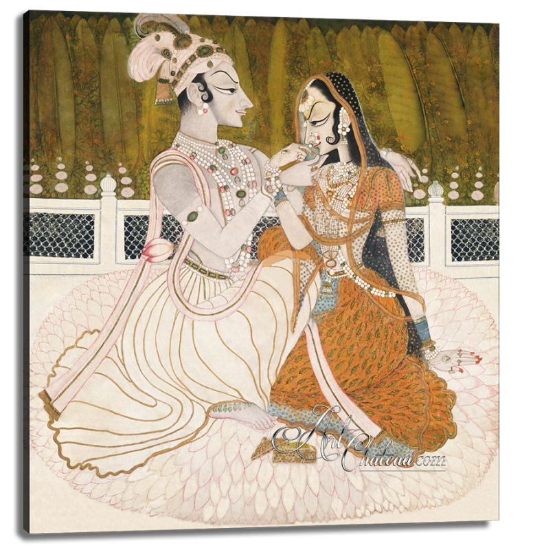 Krishna with His Beloved Radha, after Nihal Chand 