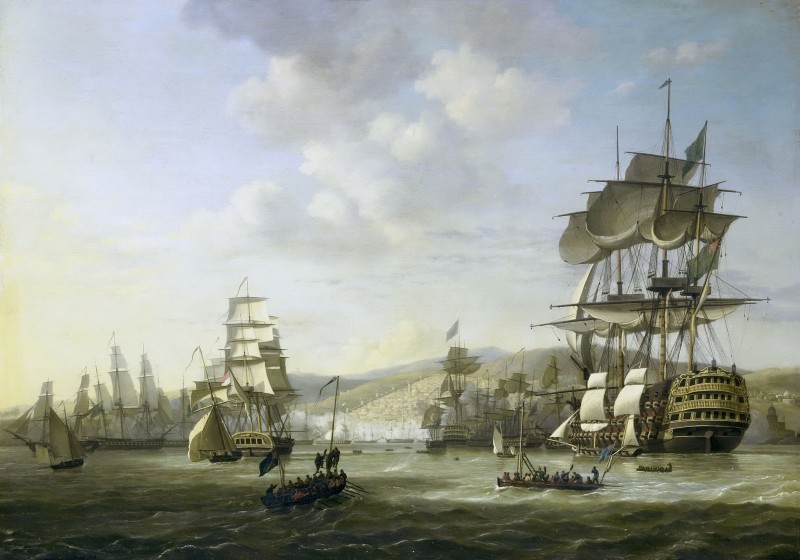 The English-Dutch fleet in Algiers Bay, c.1816, Oil on Canvas