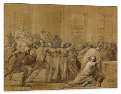 Ancient Scene from Roman History, c.1803, Drawing on Parchment with Brown Wash