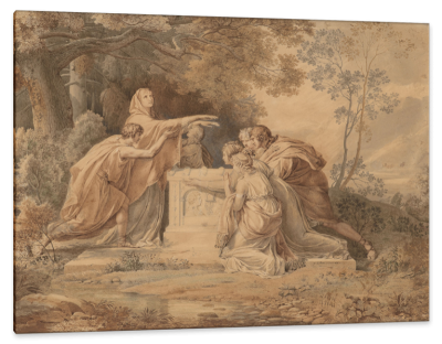 Electra at the Tomb of Agamemnon, c.1796, Brown Ink and Color Wash