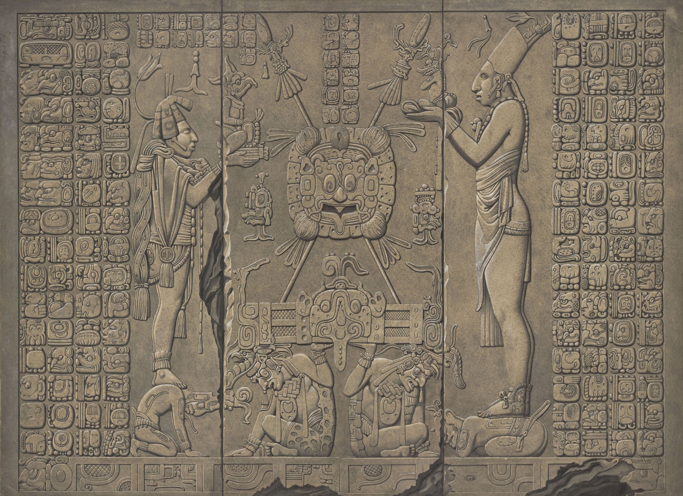 Mayan Zodiac, c.1835, Rendered in Bold Chiaroscuro