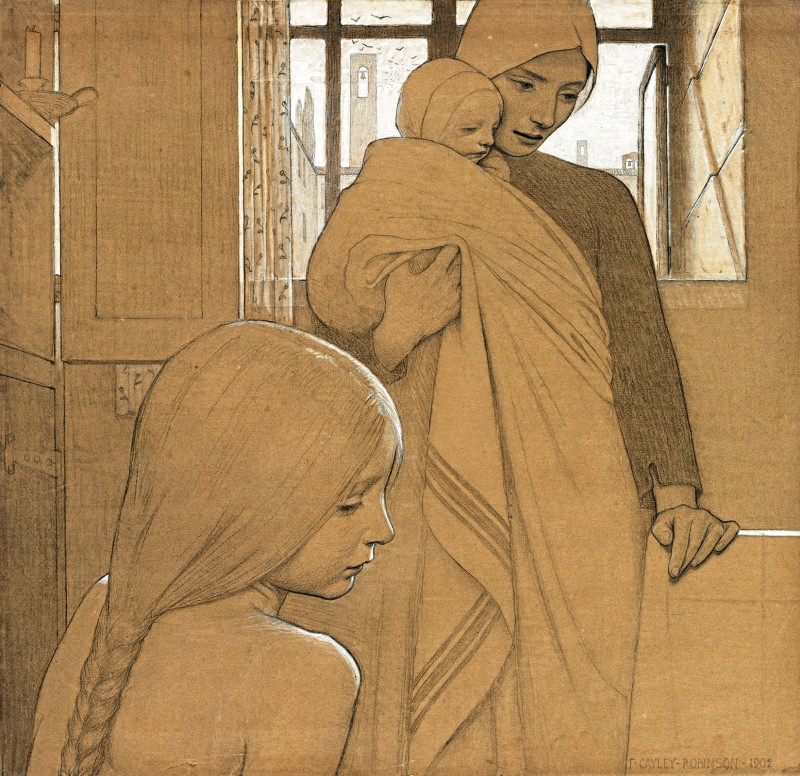 Study for Twilight, c.1894, Pencil with Color Wash