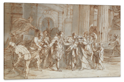 The Farewell Between Hector and Andromache, c.1785, Pen and Brown Ink, Grey Wash on Parchment