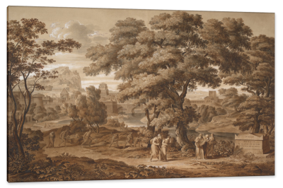 Oedipus and Antigone Leave Thebes, c.1797, Pen and Brush Wash