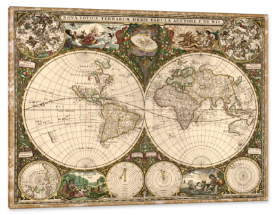 A New Map of the Whole World, c.1660, Printed on Parchment