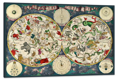 17th Century Celestial Map, c.1629, Engraving on Parchment