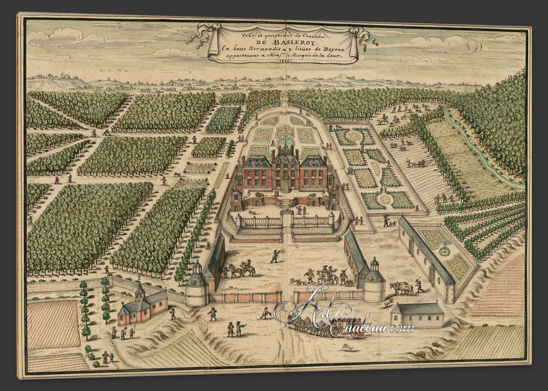 18th Century Rococo Style Map, after Engraving by Louis Boudan