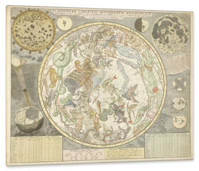 Star Chart of the Southern Sky, c.1713, Engraving on Parchment
