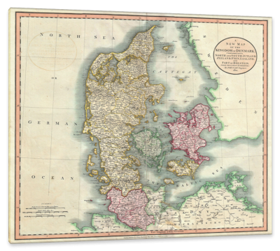 Map of the Kingdom of Denmark, c.1801, Engraving on Parchment