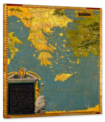 Hellenic Peninsula, Greece, Albania, Bosnia, c.1578, Oil Painting on Wood 