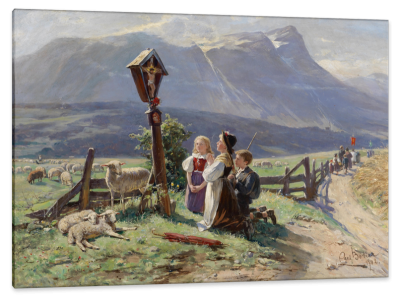 Pausing by the Wayside Shrine, c.1902, Oil on Canvas
