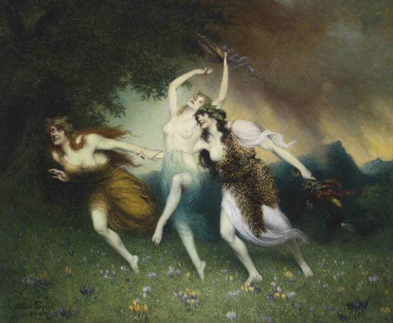 The Fleeing Nymphs, c.1890, Oil on Canvas