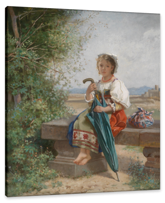 Roman Girl Resting in a Landscape in the Campagna, c.1875, Oil on Canvas