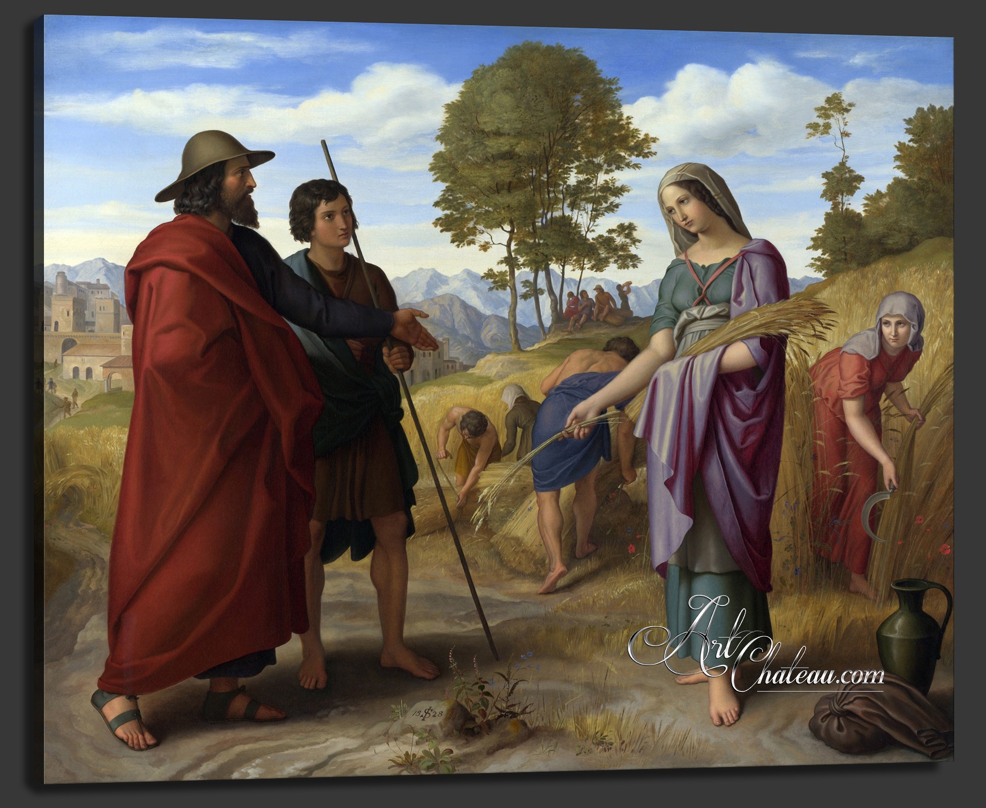 Ruth in Boaz's field, after Julius von Carolsfeld