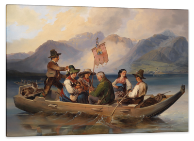 Crossing the Wolfangsee, c.1850, Oil on Canvas