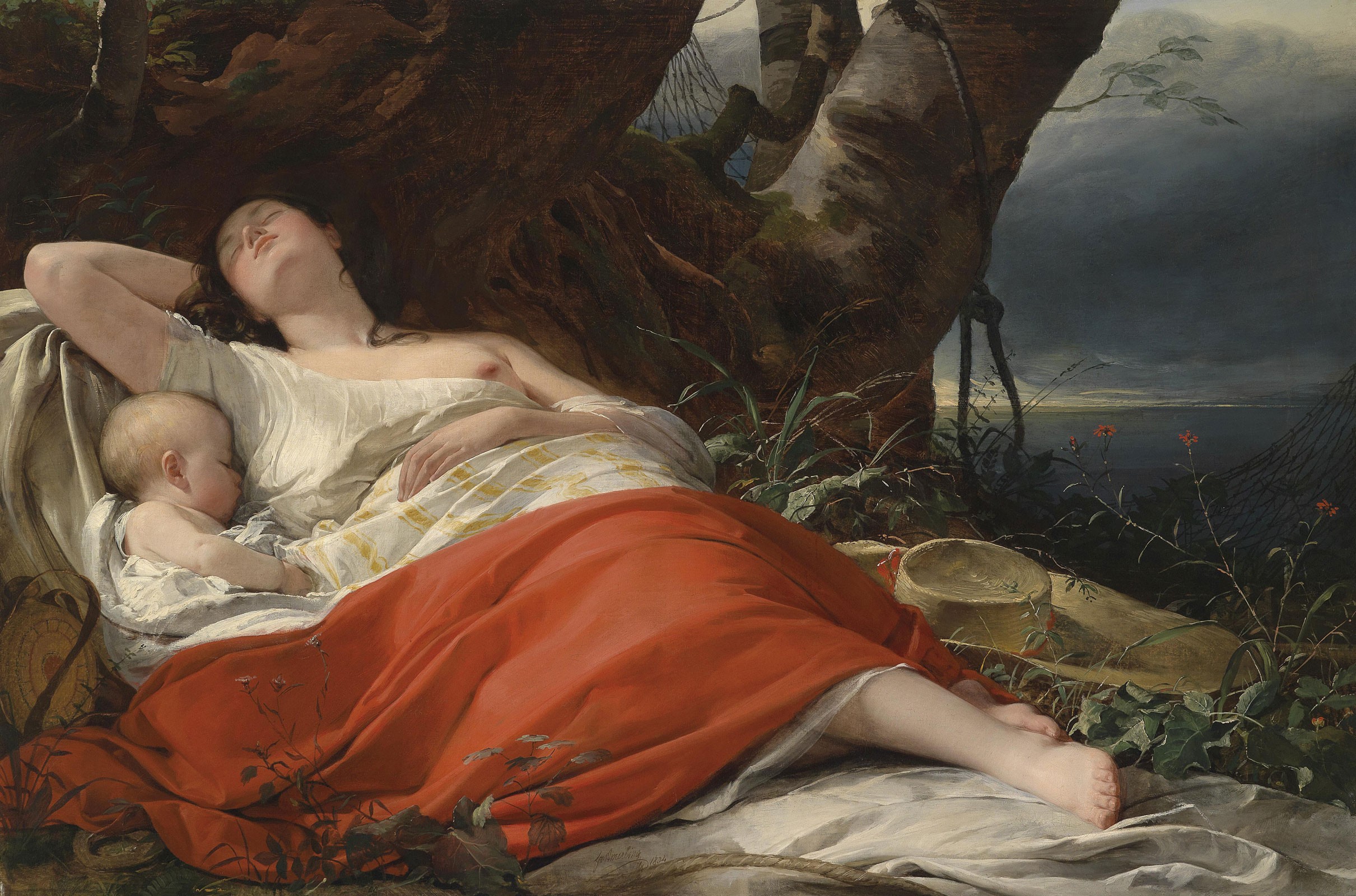 Sleeping Fisherwoman, c.1834, Oil on Canvas