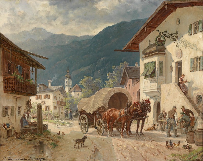 Stopping at the Inn, c.1918, Oil on Canvas