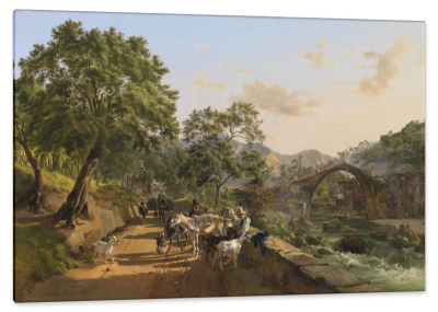Resting near the Bridge at Loro Ciuffena, Arezzo, c.1840, Oil on Canvas