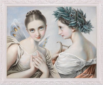 The Two Muses, after Austrian artist Carl Agricola