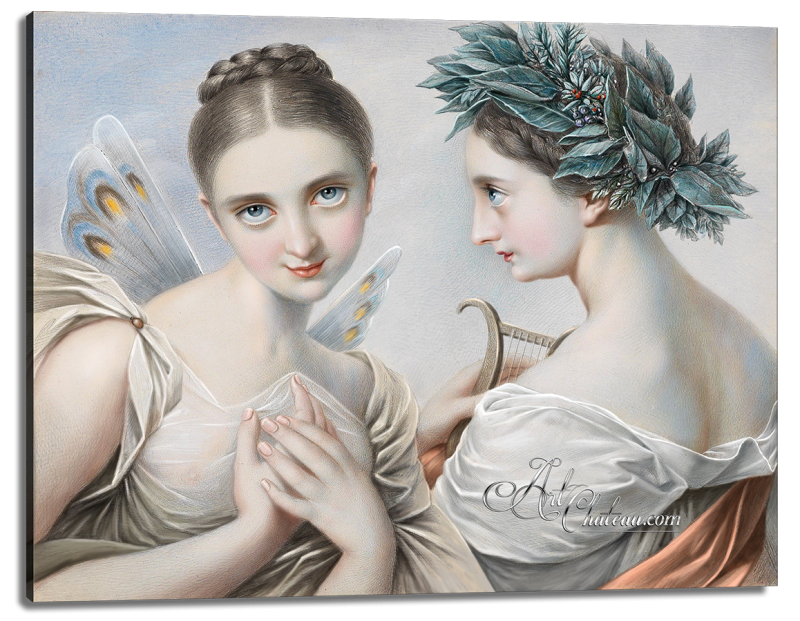 The Two Muses, after Austrian artist Carl Agricola