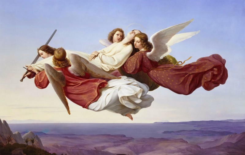 The Body of Saint Catherine of Alexandria Borne to Heaven by Angels, c.1880, Oil on Canvas