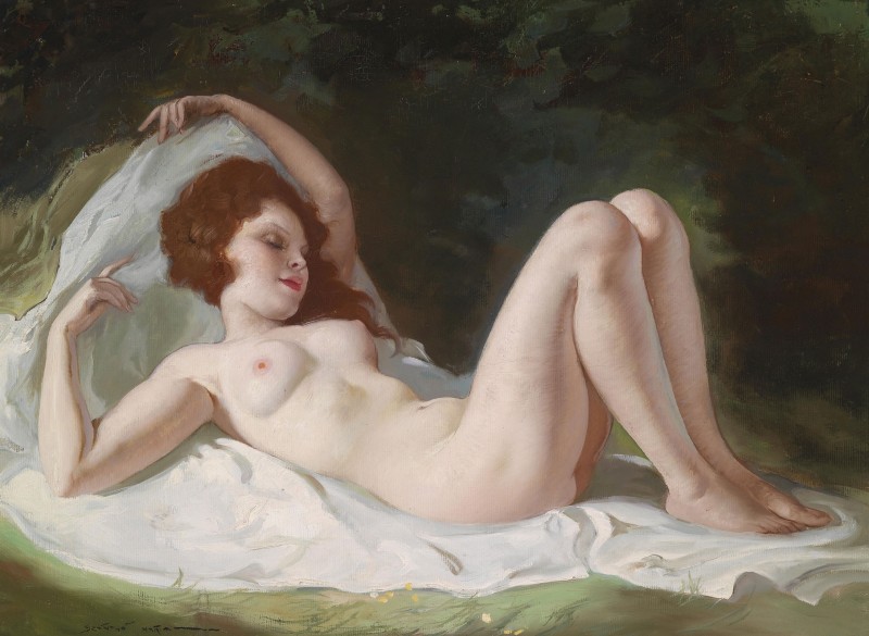 Reclining Nude, c.1930, Oil on Canvas
