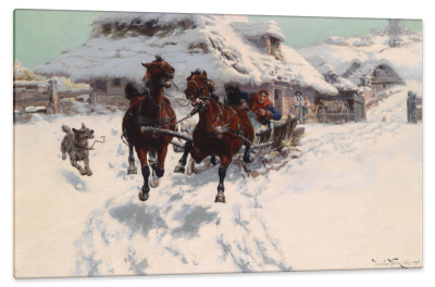 High-Speed Sleigh Ride, c.1896, Oil on Canvas