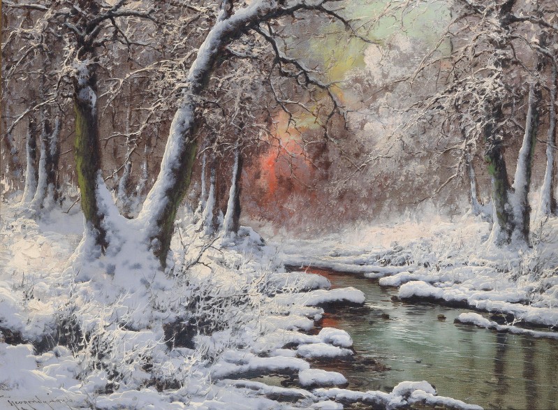 River Landscape in Winter, c.1936, Oil on Canvas