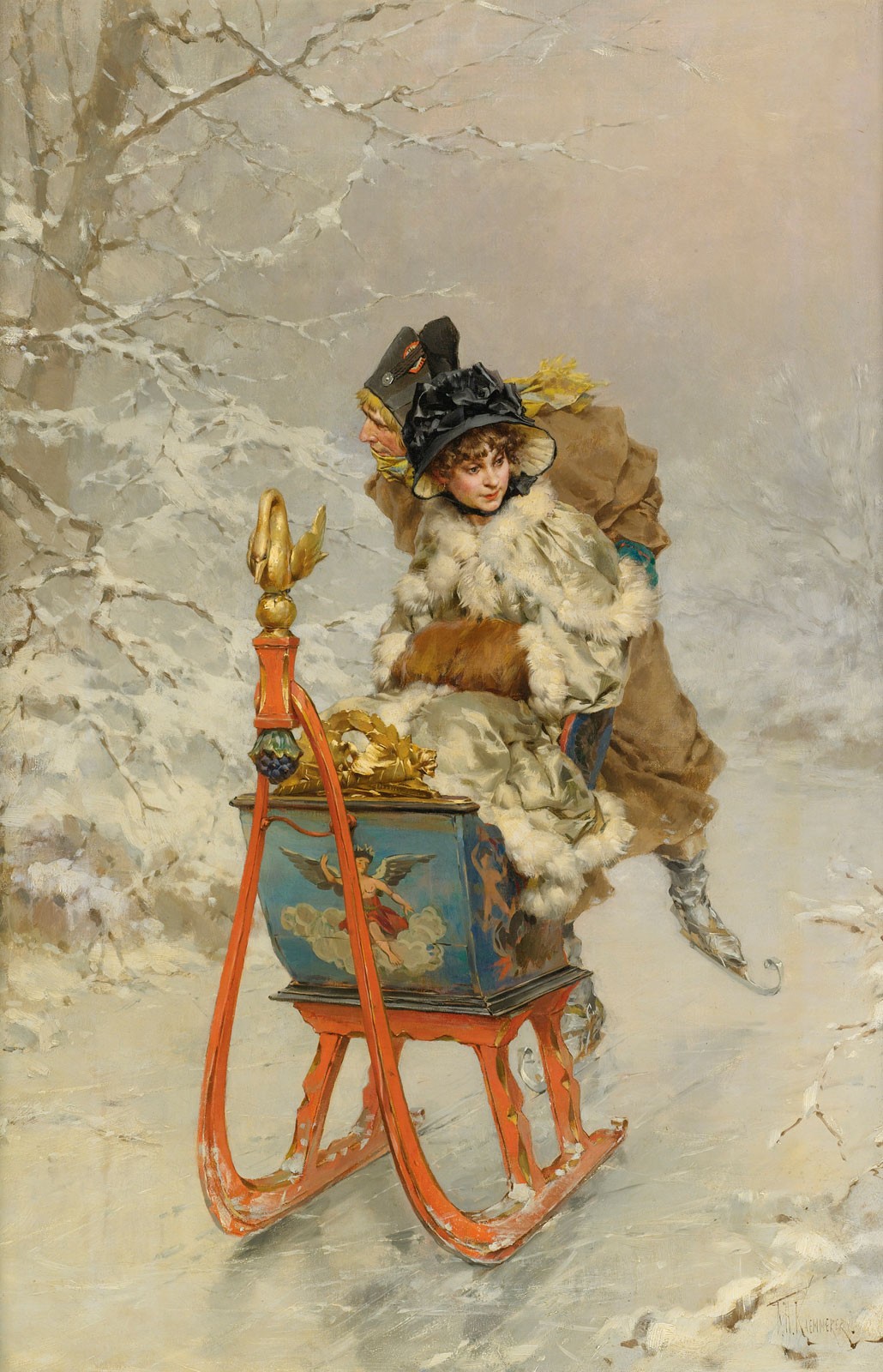The Sleigh Ride, c.1880, Oil on Canvas