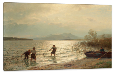 Fishing by the Sea Shore, c.1900, Oil on Canvas