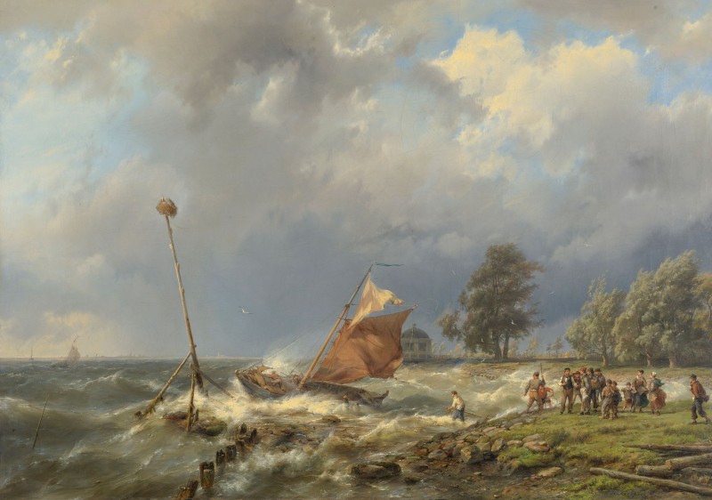 Fighting the Wind, c.1860, Oil on Canvas