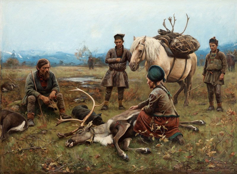 The Laplander Camp at Gleen, c.1891, Oil on Canvas