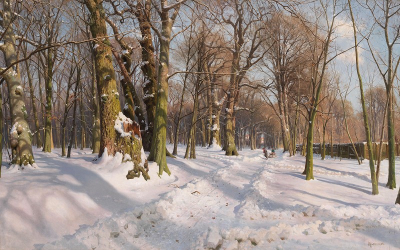 Snowy Forest Road in Sunlight, c.1908, Oil on Canvas