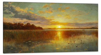 Sunset over a Danish Lake, c.1901, Oil on Canvas