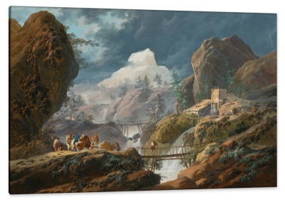A Mountainous Landscape with Foot Bridge, c.1790, Oil on Canvas