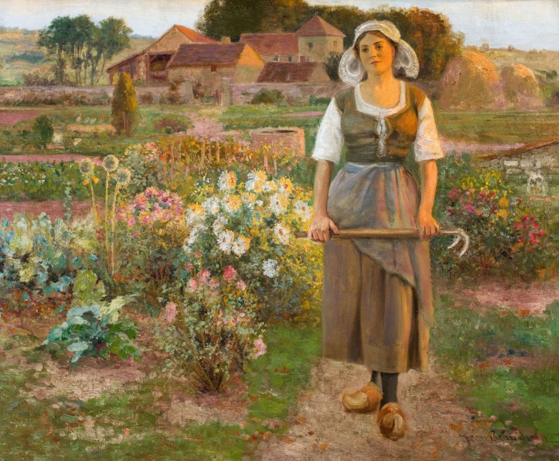 Maiden in the Garden, c.1901, Oil on Canvas