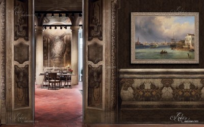 Venetian Storm Painting, after Carlo Grubas